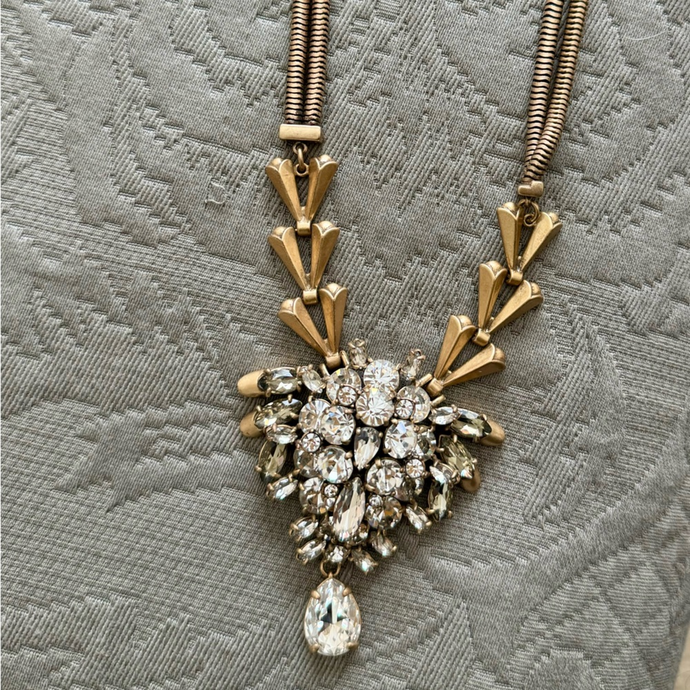 J Crew gold- tone necklace with rhinestones